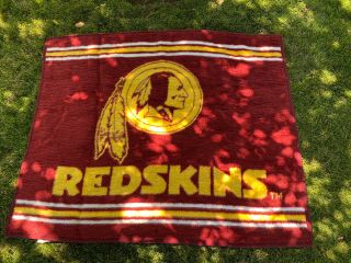 Nfl Football Washington Redskins Vintage Biederlack Blanket Throw 57x 48 Reverse