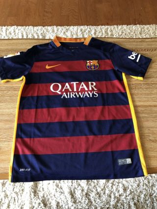 2015 Nike Authentic Lionel Messi Barcelona Fc Jersey Youth Medium M