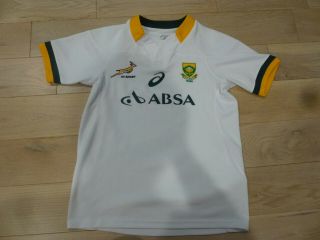 Asics 2014/2015 South Africa Springboks Rugby White Away Jersey (youth 13 - 14)