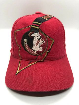Ncaa Florida State Noles Vintage Cap Hat Adult Snapback Red Embroiled The Game