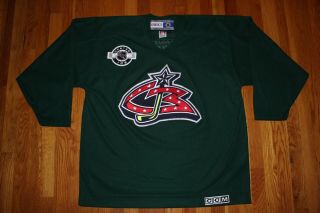 Columbus Blue Jackets Hockey Jersey Made In Canada Size Xl Ccm Green Center Ice
