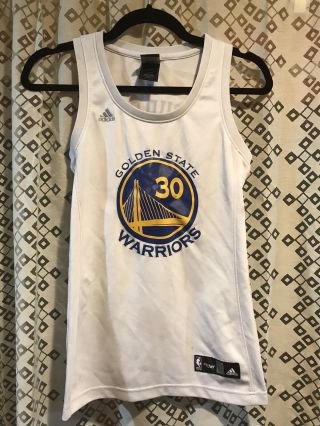Adidas Steph Curry White Golden State Warriors Jersey Women 
