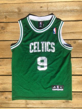 Authentic Adidas Boston Celtics Jersey 9 Rajon Rondo Nba Kids Xl Sewn