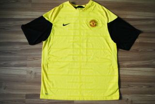 Manchester United Football Shirt Jersey Nike 2009 - 2010 Training Yellow Size Xl