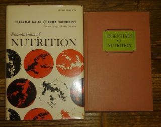 2 Books Foundations Of Nutrition Essentials Of Nutrtion Vtg Textbooks Hardcover