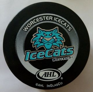 Worcester Icecats Ahl Inglasco Made In Canada Official Game Puck Vintage