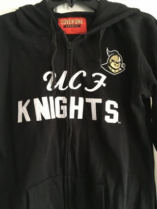 Pre - Owned Ladies University Of Central Florida (ucf) Hooded Sweat Jacket Black L