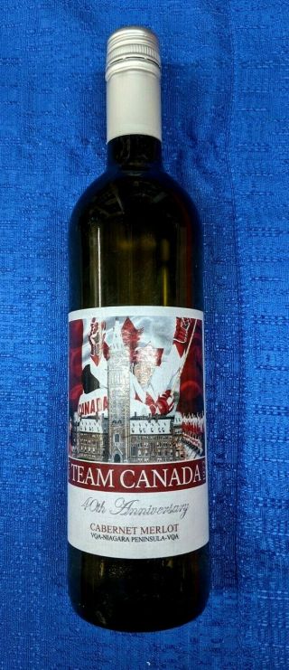 Nhl 1972 Summit Series Team Canada 40th Anniversary Empty Bottle Red Wine