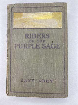 Vintage Riders Of The Purple Sage By Zane Grey Hardcover Book 1912