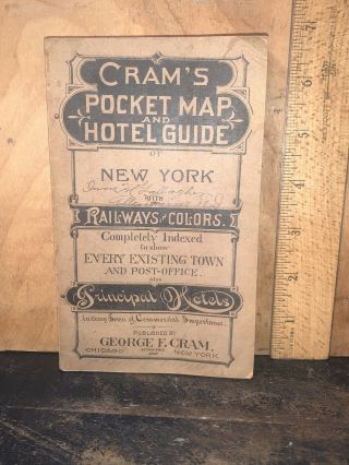 Crams Pocket Map And Hotel Guide Of York 1905.  Damage To The Map.