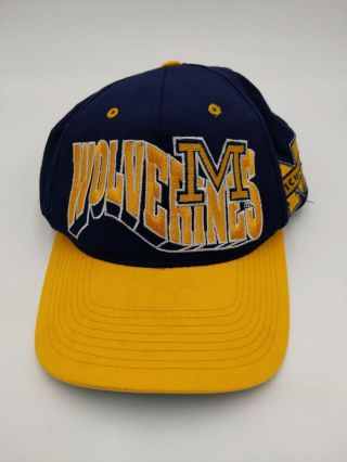 Vintage 1984 Michigan Wolverines Ncaa Snapback Hat Cap Green Underbrim