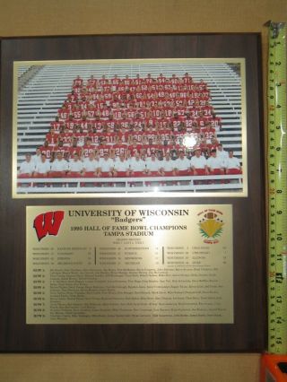 1995 University Of Wisconsin Badgers Football Team Plaque Hall Of Fame Bowl