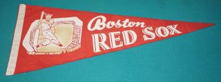 Vintage 1960s Boston Red Sox Baseball Soft Cloth Pennant 29 X 11.  5