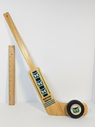 Vintage Nhl Hartford Whalers 1987 - 92 Hockey Stick/puck