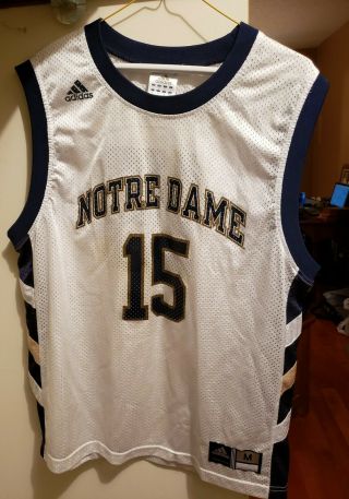 Adidas Notre Dame 15 Basketball Jersey M Fighting Irish White Mens