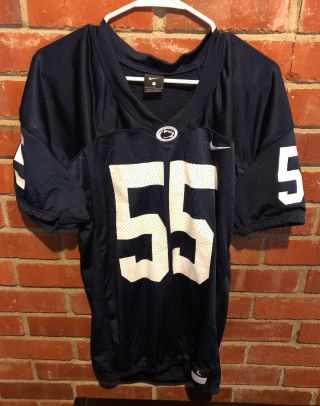 Nike Penn State Nittany Lions Game Cut Football Jersey Sz Large Blue