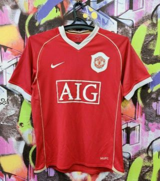 Manchester United Fc Football Shirt Soccer Jersey Training Top Nike Mens Size S