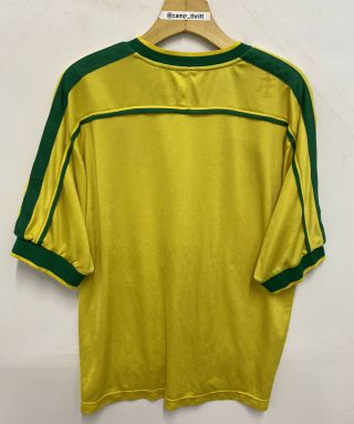 Vintage 90s 1998 Nike Brazil Home Soccer Jersey Yellow Men’s Size Xl Futbol 2