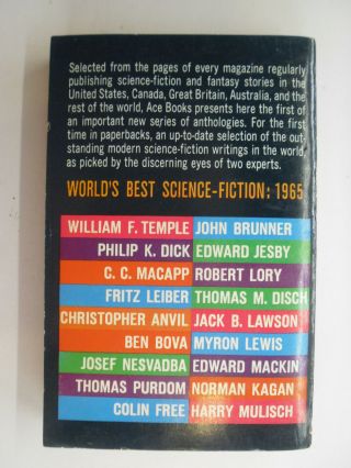 World ' s Best Science Fiction: 1965,  Donald Wollheim,  Ace Paperback,  1965 2