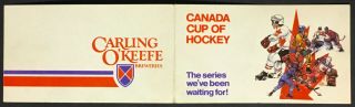1976 Canada Cup Of Hockey Pocket Schedule Vintage Old Hockey Tournament Sked