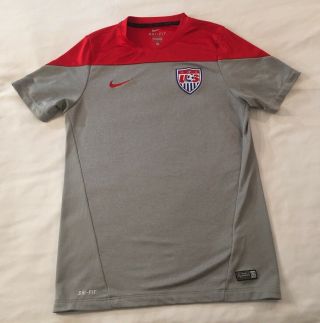 Men’s Nike Dri - Fit Us Soccer Training Jersey Size Adult Small - Medium Gray Usa