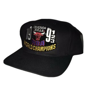 Chicago Bulls 1991 1992 1993 Nba World Champions Hat Vintage Black Snapback Cap