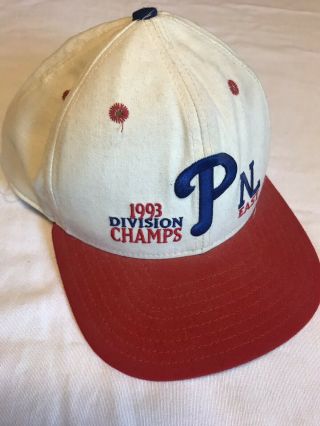 Vintage Era Mlb Philadelphia Phillies 1993 Nl East Champs Hat Osfa Snapback