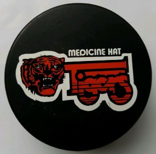 Medicine Hat Tigers Whl Official Game Puck Vintage Viceroy Mfg.  Made In Canada