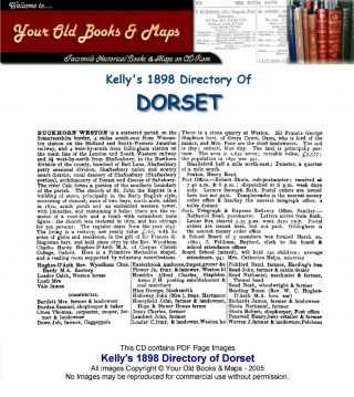 Kellys Directory Of Dorset 1898 Cdrom