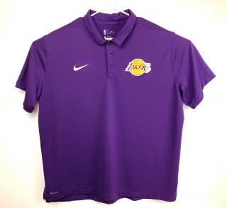 Nike Men’s 3xl Los Angeles La Lakers Dri Fit Purple Polo Short Sleeve Nba