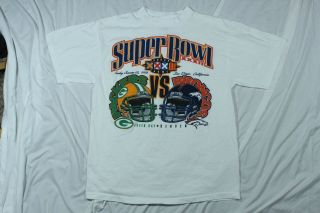 Vintage Bowl Xxxii Green Bay Packers Vs Denver Broncos T - Shirt Sz.  M/l