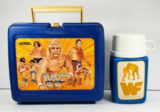 Vintage Wwf Hulk Hogan Lunchbox 1985 Titan Sports Andre Piper With Thermos
