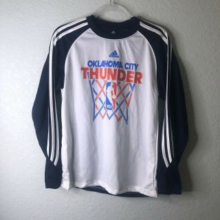 Adidas Men’s Oklahoma City Okc Thunder Nba Shirt Long Sleeve Xl Basketball Euc