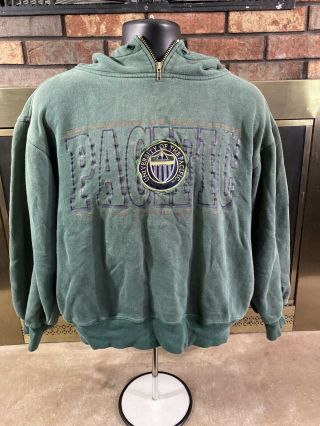 Vintage University Of The Pacific Tigers Ncaa Hooded Sweatshirt Mens Size Medium