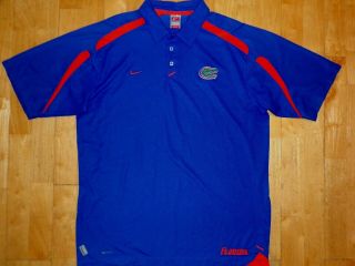 Nike Mens Dri - Fit Uf University Of Florida Gators Football Xl Blue Polo Shirt