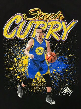 Steph Curry Golden State Warriors 30 Nba Black T Shirt Size Xl Ss Crew Neck