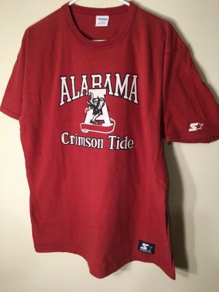 Vintage 80s 90s Alabama Crimson Tide Starter T - Shirt Xl Bama Football Ss