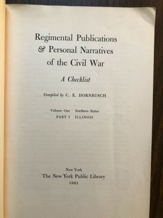 Regimental Publications & Personal Narratives of the Civil War - Illinois - 1961 3