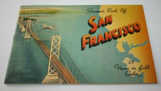 Vintage Souvenir Book Of San Francisco 25 Views In Full Color
