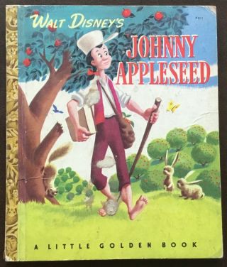 Vg 1949 “c” Edition Little Golden Book Walt Disney Johnny Appleseed