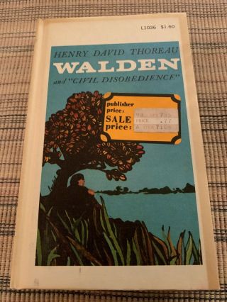 1960 Printing - Walden And Civil Disobedience - Henry David Thoreau Signet Hardcover