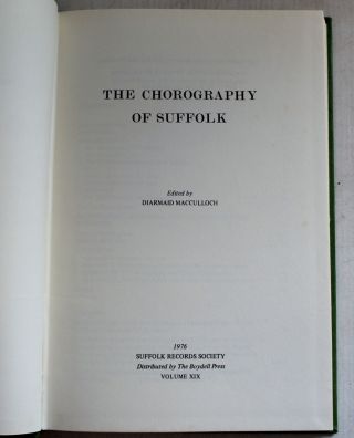 The Choreography Of Suffolk By D.  N.  J.  Mccullough 1976 Hardback Book - D28