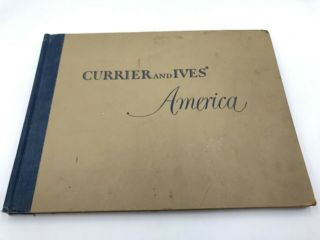 1952 Currier & Ives America 80 Color Prints 12 " X 15 " Vintage Hardcover