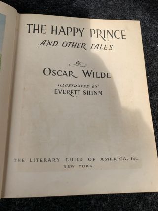 The Happy Prince And Other Tales By Oscar Wilde (1940,  Hardcover) 1 Ed.  Vintage