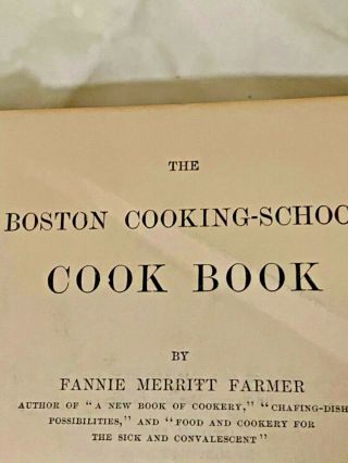 The Boston Cooking - School Cook Book by Fannie Merritt Farmer,  1921 Edition 3