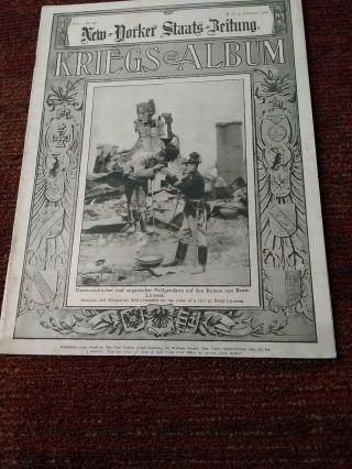 Yorker Staats Beitung: Kriegs Album Oct 9,  1915 Softcover Wwi Photos Rare