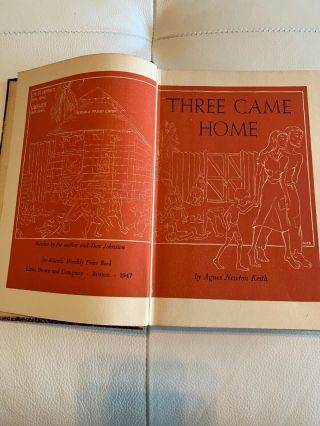 Three Came Home By Agnes Newton Keith Ww2 Japanese Prisoner Camp 1947