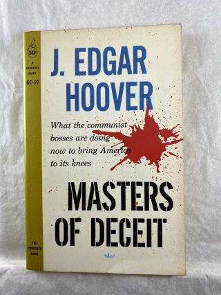Masters Of Deceit By J.  Edgar Hoover 1959 Vintage Paperback Book