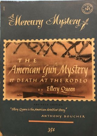 The American Gun Mystery By Ellery Queen Mercury Mystery 164 Very Rare