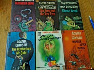 Set Of 6 Vintage Agatha Christie Dell Books Murder Mysteries Paperback